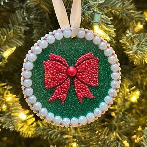 Festive Green and Red Holiday Ornament